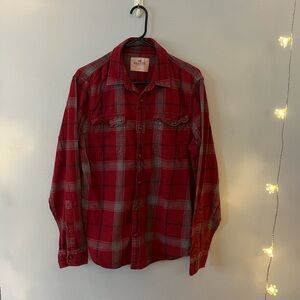 Hollister Red Plaid Flannel Shirt